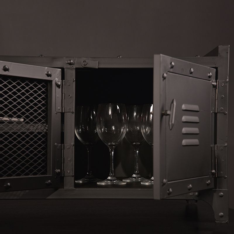 17.72"H TV Stand Enclosed Storage Industrial Style TV Console with 4 Doors Clearhalo 'furn' 'furn_tv_stands_entertainment_centers' 'Furniture' 'Living Room Furniture' 'TV Stands & Entertainment Centers' 'TV Stands & Media Storage Furniture' 'tv_stands_entertainment_centers' 1200x1200_570ce529-cb3b-4837-a272-cb15310c4ee3