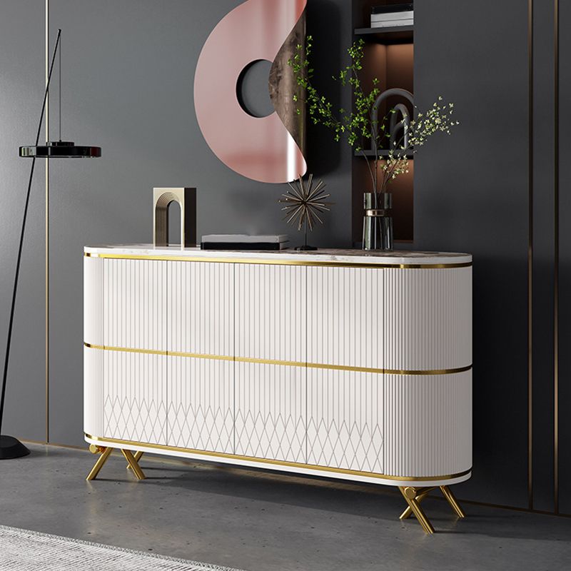 Glam Stone Top Sideboard Engineered Wood Side Board with Gold Legs Clearhalo 'buffet_sideboard' 'Buffets & Sideboards' 'furn' 'furn_buffet_sideboard' 'Furniture' 'Kitchen & Dining Furniture' 1200x1200_571098c9-fd82-472d-8d5c-16a0cbcd0d0d
