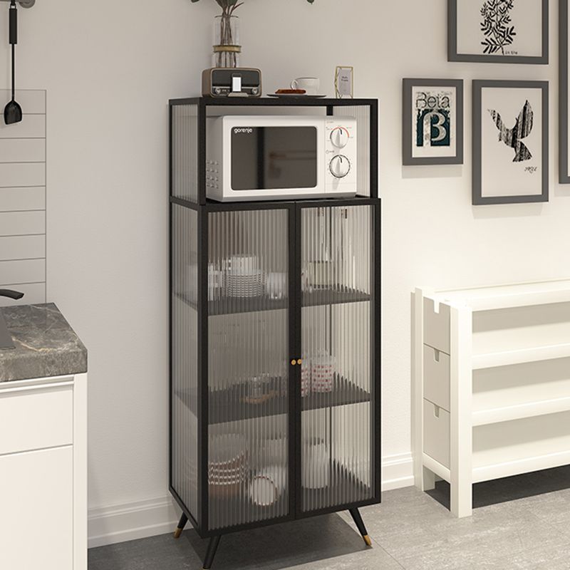 Contemporary Curio Cabinet Metal Glass Doors Display Stand for Dining Room Clearhalo 'Display & China Cabinets' 'display_china_cabinets' 'furn' 'furn_display_china_cabinets' 'Furniture' 'Kitchen & Dining Furniture' 1200x1200_5712ff4b-11ac-4312-9ba0-9ab275cc23b6