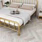 Metal Open-Frame Bed Scooped Solid Color Slat Bed with Custom Gold Leg Clearhalo 'Bedroom Furniture' 'Beds' 'furn' 'furn_beds' 'Furniture' 1200x1200_571446bb-df28-4067-8ff7-8606a20288d5