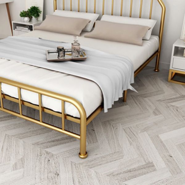 Metal Open-Frame Bed Scooped Solid Color Slat Bed with Custom Gold Leg Clearhalo 'Bedroom Furniture' 'Beds' 'furn' 'furn_beds' 'Furniture' 1200x1200_571446bb-df28-4067-8ff7-8606a20288d5