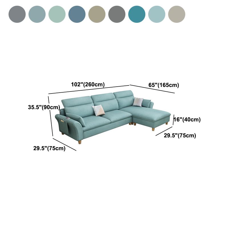 Flared Arms Sofa with Ottoman Included and Storage for 3 People
