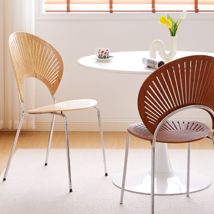 Modern Style Wooden Dining Chairs Open Back Dining Side Chairs with Metal Legs Clearhalo ' kitchen&dining_furn' 'Dining Chairs' 'Dining Tables & Seating' 'dining_chair' 'furn' 'furn_dining_chair' 'Furniture' 'furniture_dining_chair' 'Kitchen & Dining Furniture' 'kitchen' 1200x1200_5717ea97-aaff-426f-98b0-f357ba9fa6c4