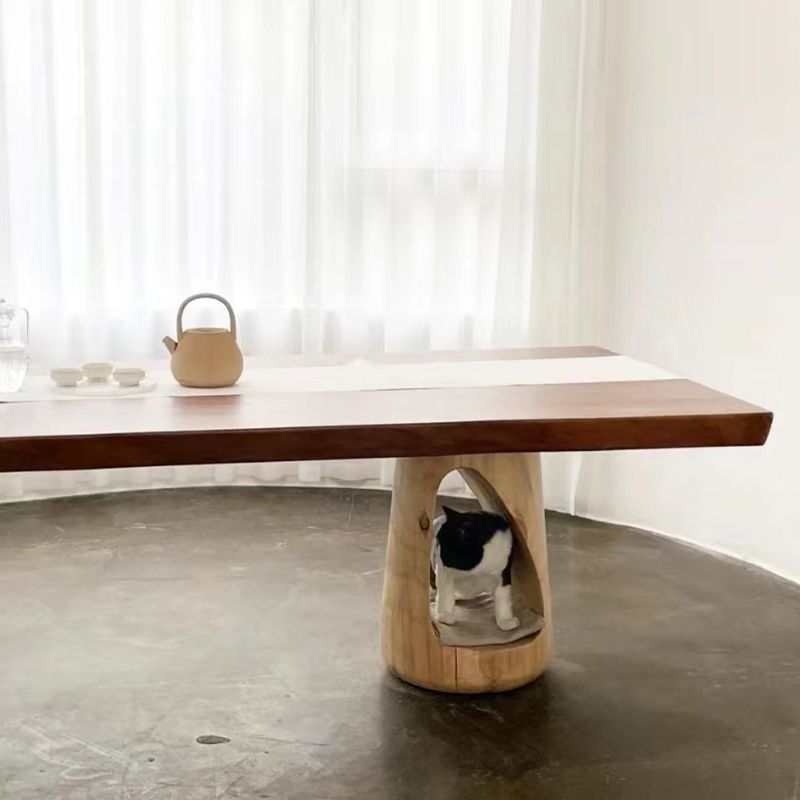 Modern Rectangle Dining Table Solid Wood Dining Table for Dining Room Clearhalo 'Dining Tables & Seating' 'Dining Tables' 'dining_table' 'furn' 'furn_dining_table' 'Furniture' 'Kitchen & Dining Furniture' 1200x1200_571aa858-54df-4887-b112-a22234dffbbb