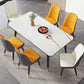 Rectangular Sintered Stone Dining Table Modern 4 Legs Furniture in Matte Finish Clearhalo 'Dining Tables & Seating' 'Dining Tables' 'dining_table' 'furn' 'furn_dining_table' 'Furniture' 'Kitchen & Dining Furniture' 1200x1200_571b1f79-a6da-4eb1-a4d4-491f9ff2e7bc