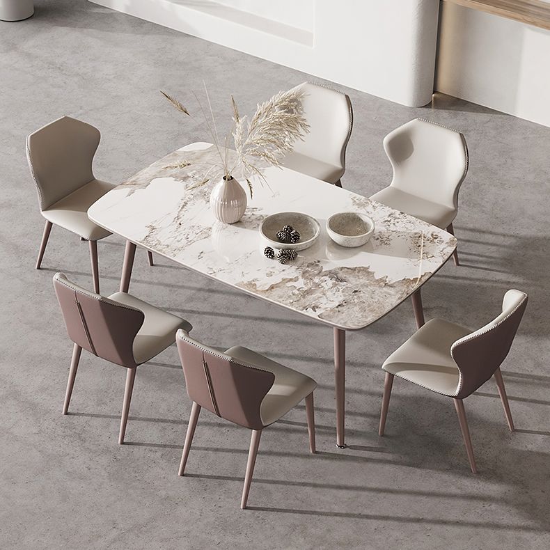 Metal Traditional Luxury Rectangle Dining Table Sintered Stone Top Table with 4 Legs Clearhalo ' dining_table' 'Dining Tables & Seating' 'Dining Tables' 'furn' 'furn_dining_table' 'Furniture' 'furniture_dining_table' 'Kitchen & Dining Furniture' 'kitchen&dining_furn' 'kitchen' 'kitchen_dining_table' 1200x1200_571d03bf-a655-479b-bf03-a1d26ea1ed54