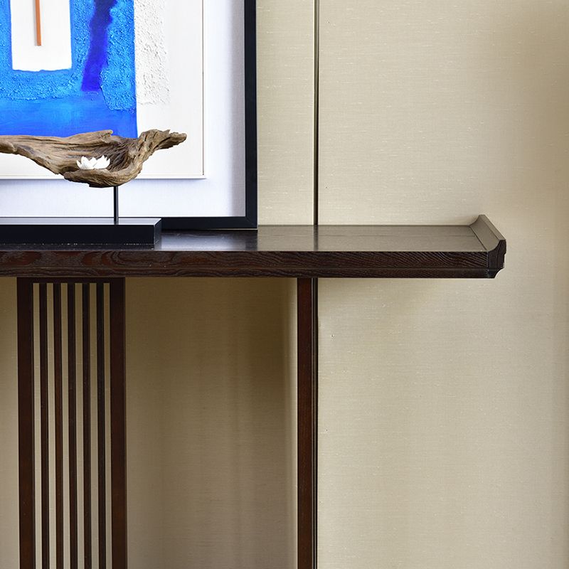 Mesa de consola contemporánea de forma rectángulo Sofá de consola de cenizas marrón oscuro