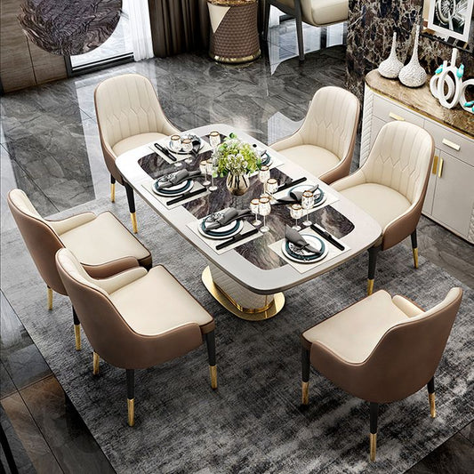 Modern 1/2/6/7 Pieces Dining Set Marble Dining Furniture Set /Separate Items Clearhalo 'Dining Room Sets' 'Dining Tables & Seating' 'dining_room_set' 'furn' 'furn_dining_room_set' 'Furniture' 'furniture_dining_room_set' 'Kitchen & Dining Furniture' 'kitchen&dining_furn' 'kitchen' 1200x1200_5720d993-d087-439e-a212-873c5146630e