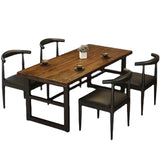 Industrial Dining Table Pine Solid Wood Table with Black Trestle Base for Dining Room Clearhalo ' dining_table' 'Dining Tables & Seating' 'Dining Tables' 'furn' 'furn_dining_table' 'Furniture' 'furniture_dining_table' 'Kitchen & Dining Furniture' 'kitchen&dining_furn' 'kitchen' 'kitchen_dining_table' 1200x1200_5722a838-3132-4c08-ac8d-be1746f2ff06