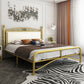 Modern Iron Arched Bed Upholstered Headboard Bed with Metal Legs