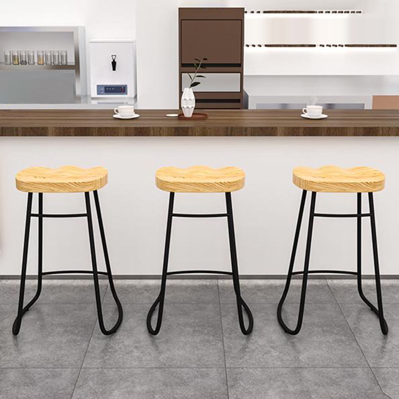 Sgabelli da banco senza schienale bar in legno di gomma e sgabello