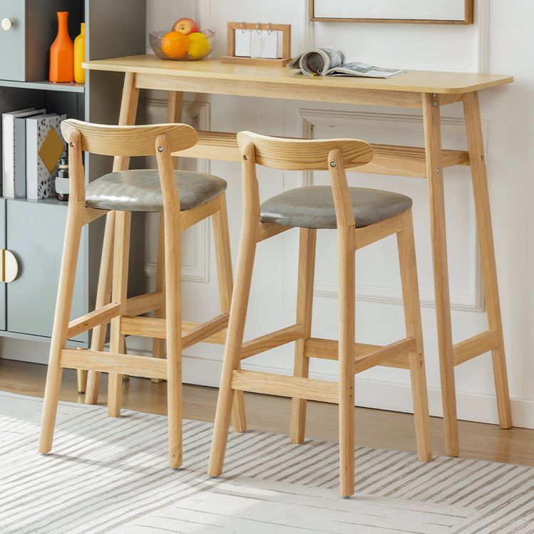 Pie de contraataque industrial Taburete de Counterless Café de madera con pedal y cojín