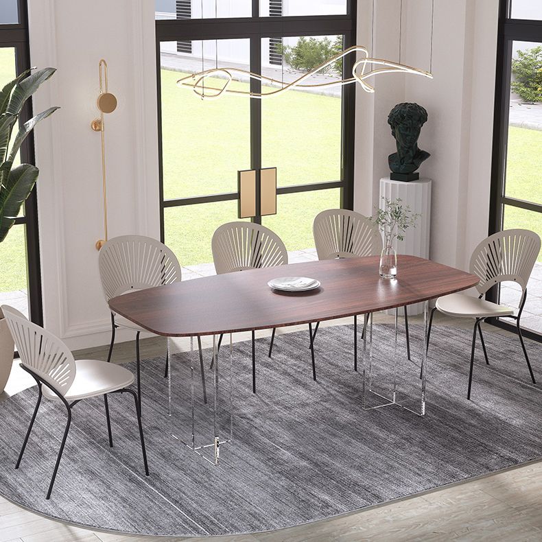 Contemporary Dining Set 1/2/4/5/6/7 Pcs Rectangle Dining Table with Windsor Chairs Clearhalo 'Dining Room Sets' 'Dining Tables & Seating' 'dining_room_set' 'furn' 'furn_dining_room_set' 'Furniture' 'Kitchen & Dining Furniture' 1200x1200_57255845-0d9f-4486-8732-247e59197242