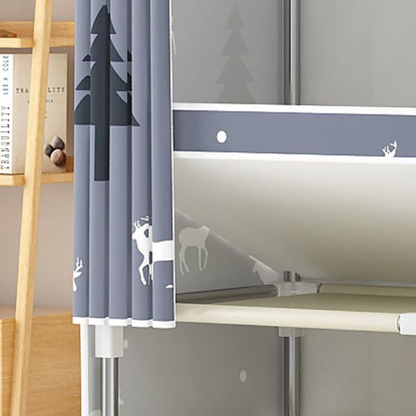 Steel Frame Wardrobe Cabinet Modern Style Wardrobe Armoire with Drawer Clearhalo 'Armoires & Wardrobes' 'armoires_wardrobes' 'Bedroom Furniture' 'furn' 'furn_armoires_wardrobes' 'Furniture' 1200x1200_5725dc1b-7320-409f-a8cf-c5258c05e9cd