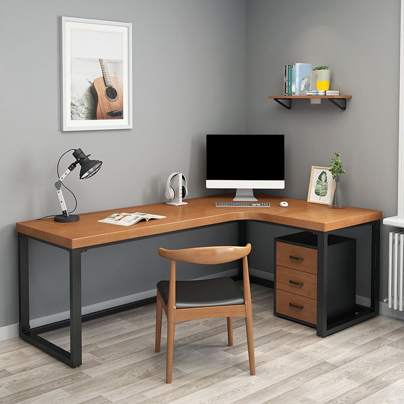 L-Shaped Modern Study Table Fixed Writing Table of Pinewood Solid Wood without Cabinet Clearhalo 'Furniture' 'furniture_office_desk' 'Office Desks' 'Office Furniture' 'office_desk' 1200x1200_5725e38d-5d21-44a9-ac8c-b697f2a7ecfc