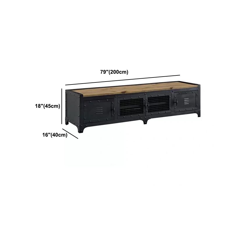17.72"H TV Stand Industrial Style Enclosed Storage TV Console with 4 Doors Clearhalo 'furn' 'furn_tv_stands_entertainment_centers' 'Furniture' 'Living Room Furniture' 'TV Stands & Entertainment Centers' 'TV Stands & Media Storage Furniture' 'tv_stands_entertainment_centers' 1200x1200_5726b698-1cb8-4e39-8c7d-426e72b74d87