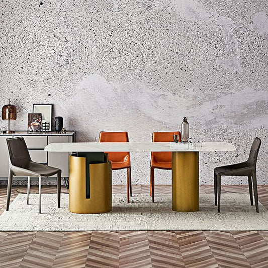 Silla lateral sólida moderna con patas de cuero sintética silla de comedor tapizada en interiores