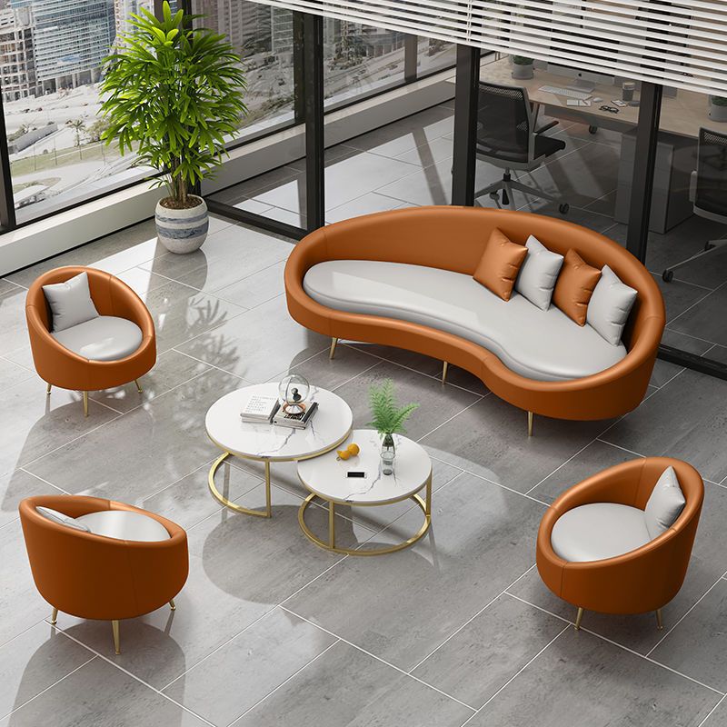 Contemporary Curved Sofa for Apartment 33.46" High Sloped Arm Sofa Clearhalo 'furn' 'furn_sofas' 'Furniture' 'Living Room Furniture' 'Sofa' 'sofas' 1200x1200_572adb2a-2b39-47a0-84fa-c265d106e096