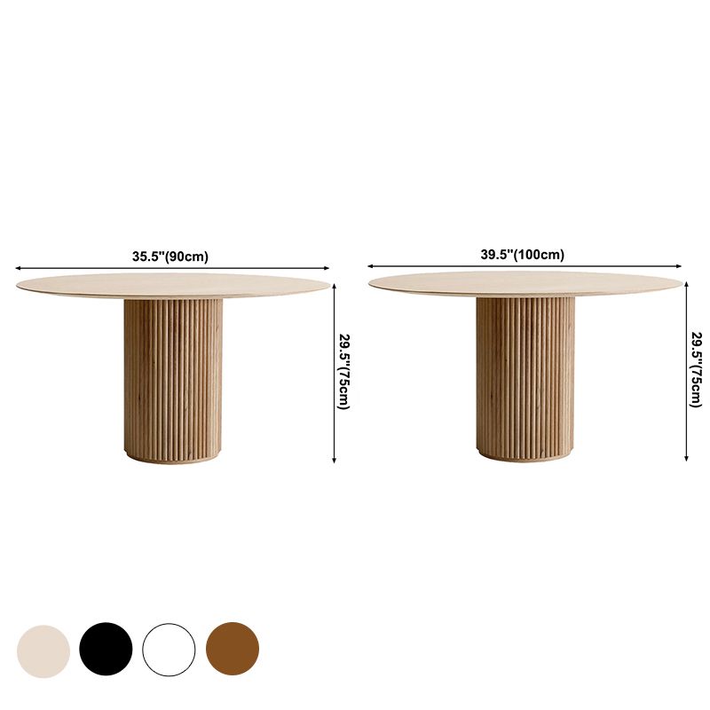 Contemporary Round Dining Table Ash Solid Wood Table with Pedestal Base for Dining Room Clearhalo ' dining_table' 'Dining Tables & Seating' 'Dining Tables' 'furn' 'furn_dining_table' 'Furniture' 'furniture_dining_table' 'Kitchen & Dining Furniture' 'kitchen&dining_furn' 'kitchen' 'kitchen_dining_table' 1200x1200_572b6951-c00d-4645-ae71-387a7d168bcf