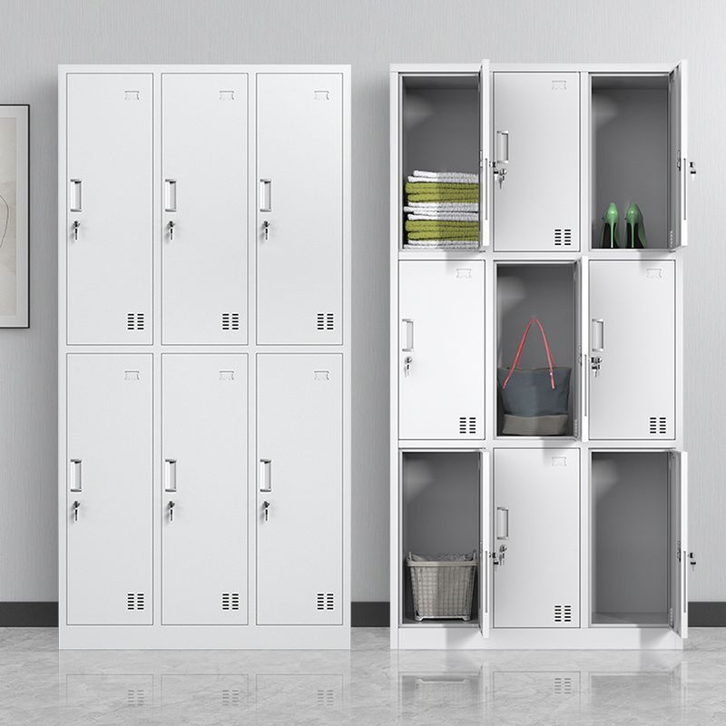 Steel White Storage Cabinet Contemporary Cabinet with Hinged Door Clearhalo 'Armoires & Wardrobes' 'armoires_wardrobes' 'Bedroom Furniture' 'furn' 'furn_armoires_wardrobes' 'Furniture' 1200x1200_572be29c-1c8d-48a8-b34c-db27fad93b10
