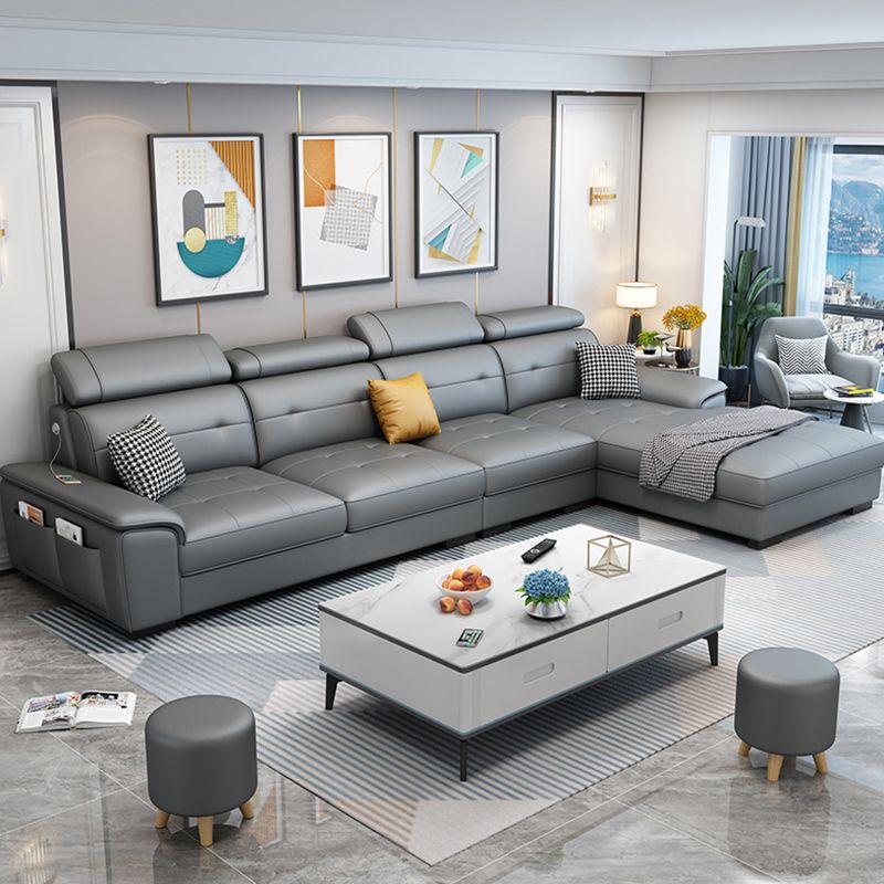 Waterproof Linen Pillow Top Arm Sofa with Adjustable Bolster Pillows and Storage Bag Clearhalo 'furn' 'furn_sectionals' 'Furniture' 'furniture_sectionals' 'kitchen' 'kitchen_sectionals' 'Living Room Furniture' 'Sectionals' 1200x1200_572c297a-75d4-4352-b6e4-f711e84e8b71