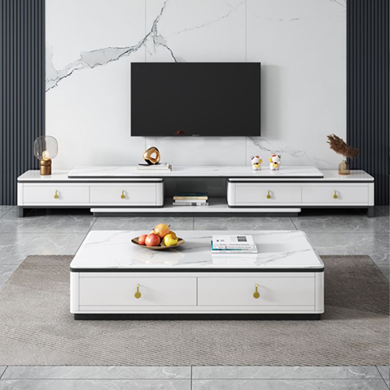 Stone Rectangular Coffee Table with Drawers 15.75" H 1 Single Cocktail Table Clearhalo 'Coffee & Accent Tables' 'Coffee Tables' 'coffee_tables' 'furn' 'furn_coffee_tables' 'Furniture' 'Living Room Furniture' 1200x1200_572c735e-5f21-40f5-a38a-6b950c431468