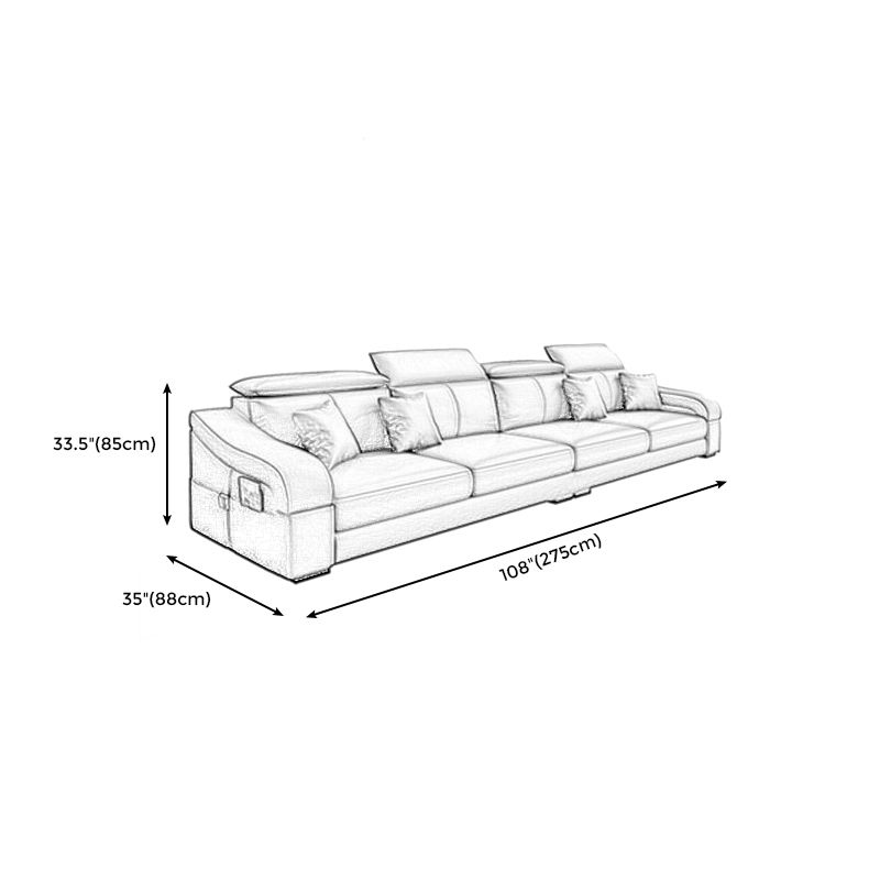 Modern Cushion Back Sectional Sofa 33.46"High Sloped Arms Sectionals with Storage, Grey Clearhalo 'furn' 'furn_sectionals' 'Furniture' 'furniture_sectionals' 'Living Room Furniture' 'Sectionals' 1200x1200_572c7397-a404-453d-abf7-04357ceb77cb