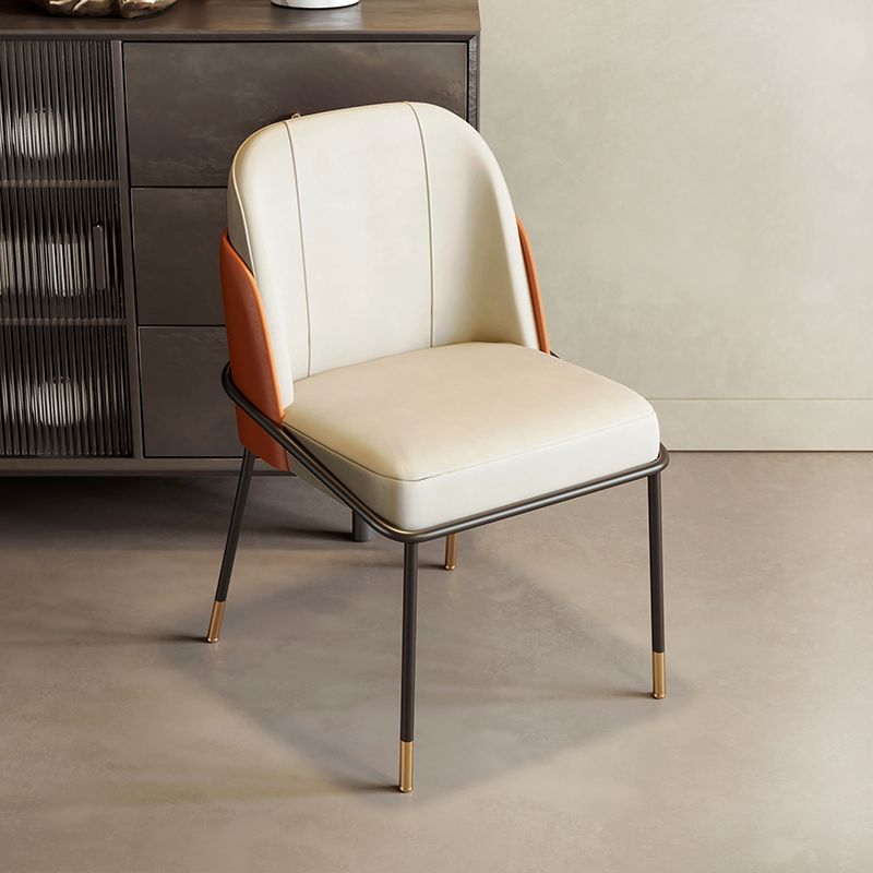 Scandinavian Upholstered Armless Dining Chairs Solid Back Chairs for Home Use Clearhalo 'Dining Chairs' 'Dining Tables & Seating' 'dining_chair' 'furn' 'furn_dining_chair' 'Furniture' 'furniture_dining_chair' 'Kitchen & Dining Furniture' 1200x1200_572ca1a9-ef21-42ae-a4c0-07959549b9d6