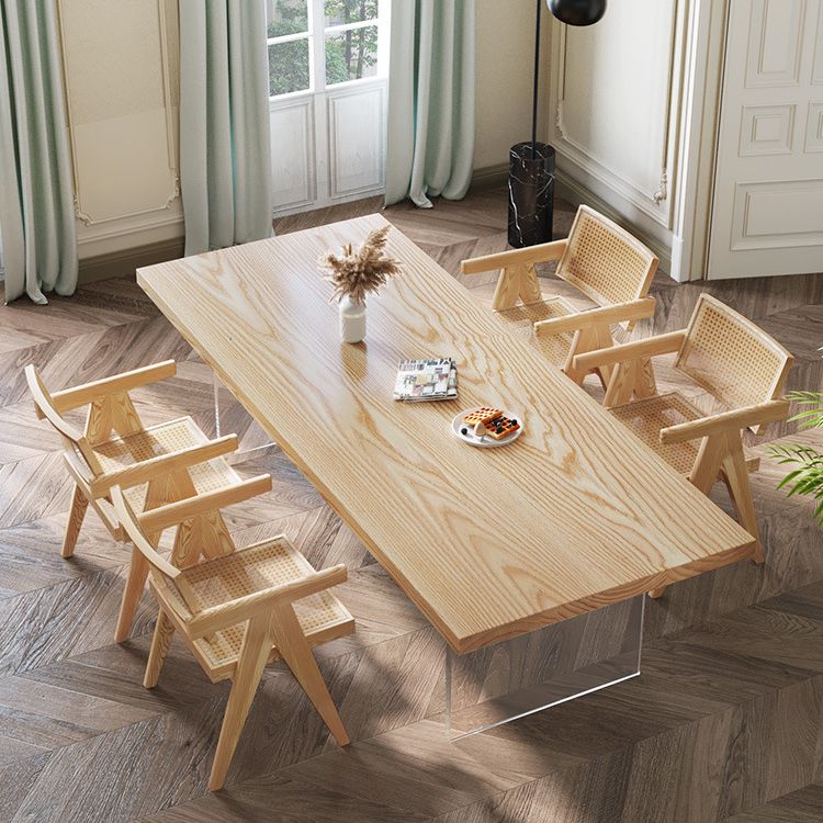 Pine Wood Dining Table Traditional Luxury Dining Table with 3 Legs