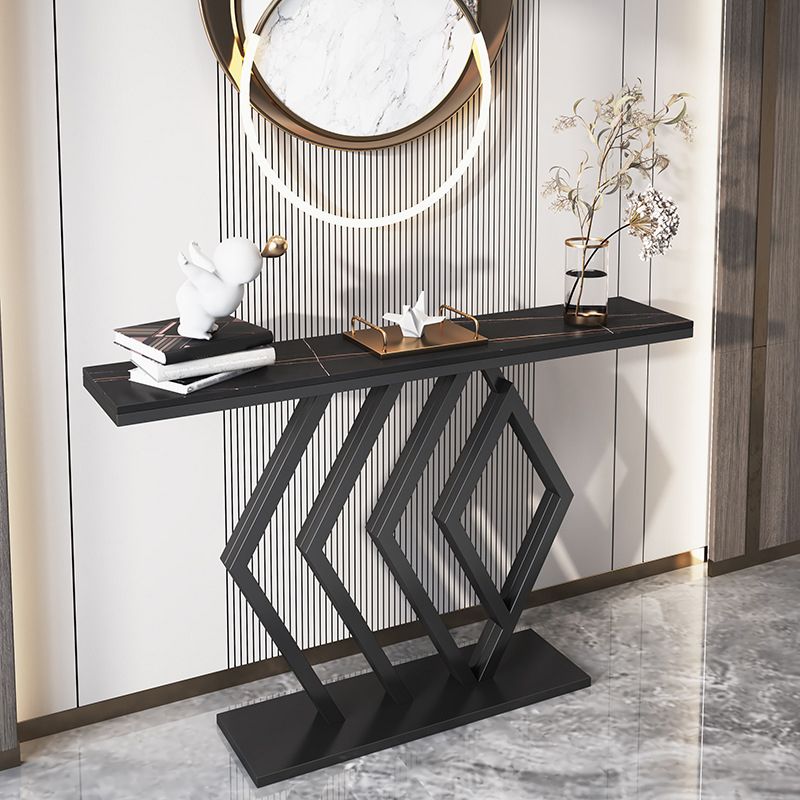 Tavola della console di base ione con top di pietra rettangolare per tavolo accento della sala