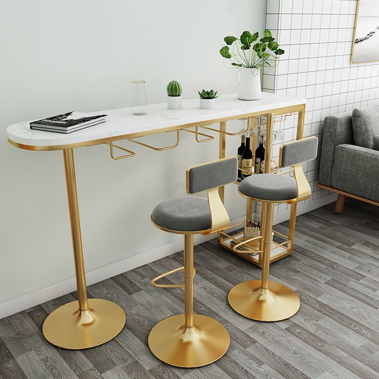 Double Pedestal Cocktail Bar Table Glam Storage Oval Counter-height Pub Table, Only Table Clearhalo 'Bar Furniture' 'Bar Tables' 'bar_tables' 'furn' 'furn_bar_tables' 'Furniture' 'furniture_bar_tables' 'Kitchen & Dining Furniture' 'kitchen&dining_furn' 'kitchen' 1200x1200_573100f1-8d59-481b-a558-73b3cc26c6ac