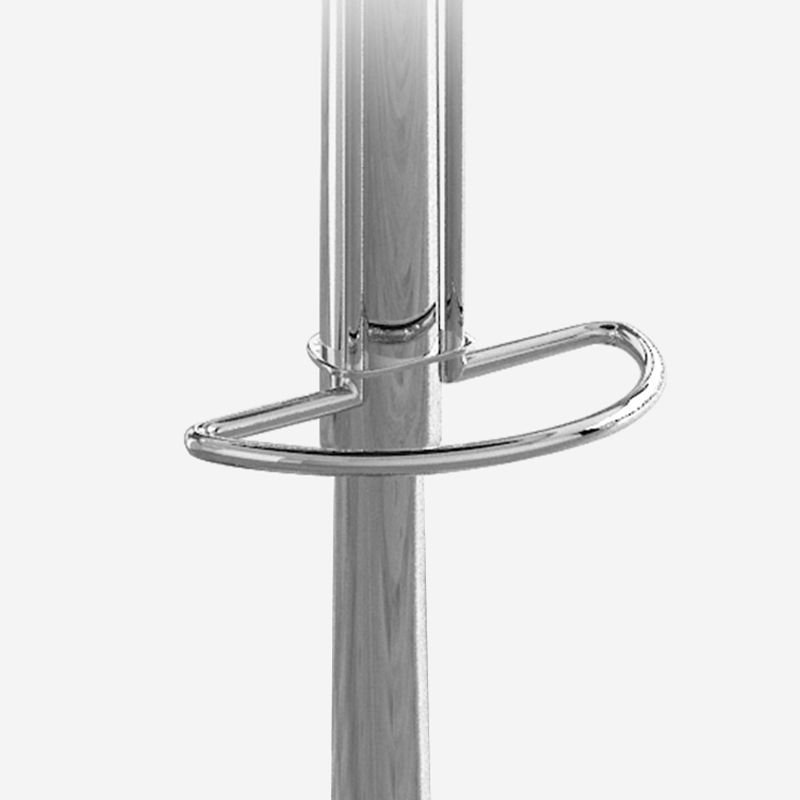 Contemporary Adjustable Backrest Counter High Stool with Leather Cushion