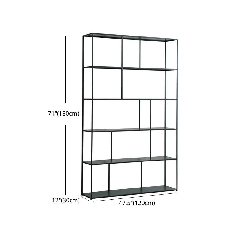 70.87"H Bookcase Black Open Back Modern Style Bookshelf for Home and Office Clearhalo 'Bookcases' 'furn' 'furn_bookcases' 'Furniture' 'furniture_bookcases' 'Office Furniture' 1200x1200_5734555c-afde-4251-9b97-f48c62a018f7
