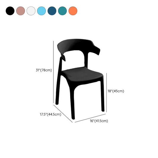 Dining Room Armless Chairs Plastic Contemporary Style Chair for Home