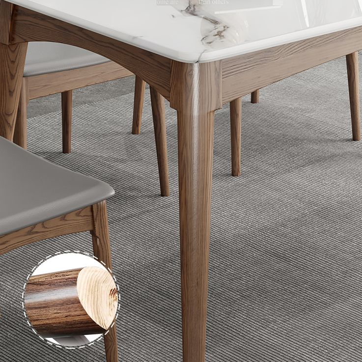 Simplicity Style Sintered Stone Dining Table Ash Wood Base Rectangle Table for Home Clearhalo ' dining_table' 'Dining Tables & Seating' 'Dining Tables' 'furn' 'furn_dining_table' 'Furniture' 'furniture_dining_table' 'Kitchen & Dining Furniture' 'kitchen&dining_furn' 'kitchen' 'kitchen_dining_table' 1200x1200_57356fed-799a-45ca-807c-7e22cba51cf1