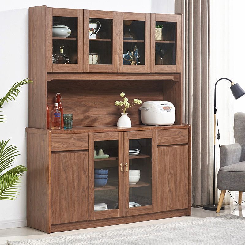 Contemporary Dining Hutch Wood Glass Doors Storage Cabinet for Dining Room Clearhalo 'Display & China Cabinets' 'display_china_cabinets' 'furn' 'furn_display_china_cabinets' 'Furniture' 'Kitchen & Dining Furniture' 1200x1200_573573ad-7c16-4a28-ab2d-298de0dde562