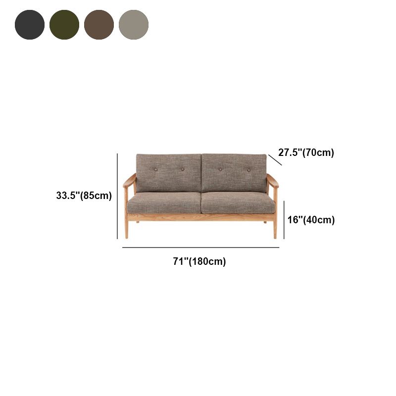 Living Room Contemporary Square Arm Stationary Slipcovered Sofa