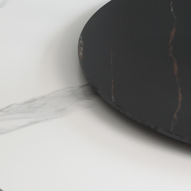 Set di dinette in pietra sinterizzato moderno 1/3/4/5/7 pezzi tavolo da pranzo rotondo con giradischi