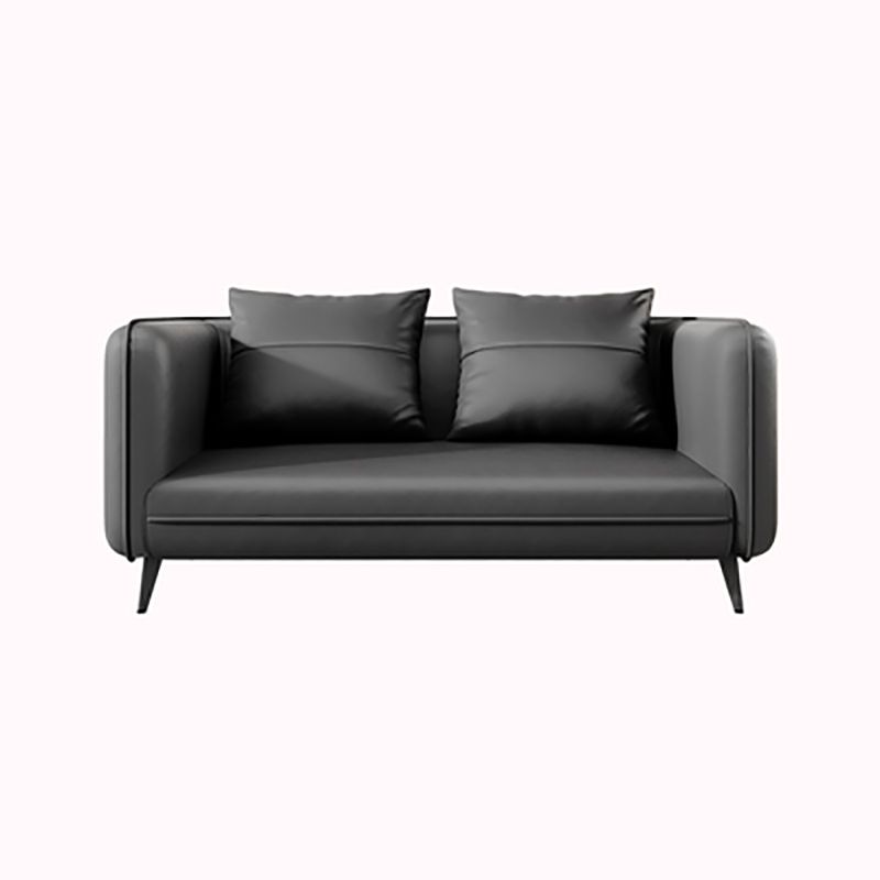 Office Modern Tuxedo Arm Sofa with Bolster Pillows for Bonus Room, Living Room Clearhalo 'furn' 'furn_sofas' 'Furniture' 'furniture_sofas' 'kitchen' 'kitchen_sofas' 'Living Room Furniture' 'Sofa' 'sofas' 1200x1200_57384c3f-9881-4d74-8f61-42df0215c1ba