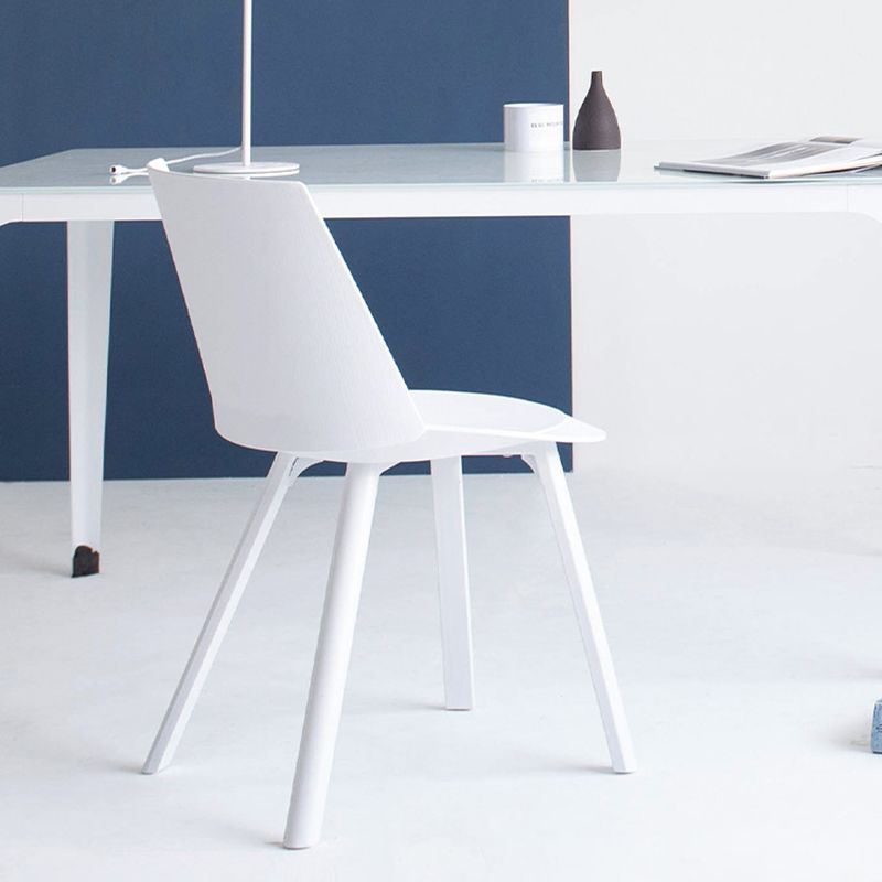 Contemporary Style Chair Dining Armless Chairs for Kitchen with Plastic Legs Clearhalo 'Dining Chairs' 'Dining Tables & Seating' 'dining_chair' 'furn' 'furn_dining_chair' 'Furniture' 'furniture_dining_chair' 'Kitchen & Dining Furniture' 1200x1200_5738595c-e0f5-4356-a587-f86fbbb53b60