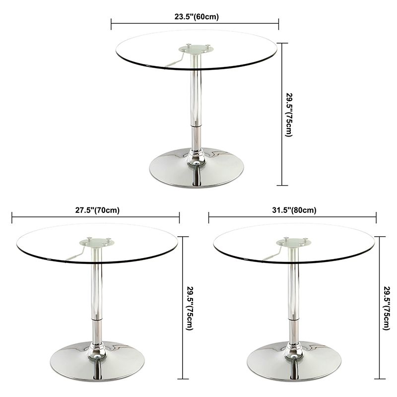 Contemporary Round Dining Table Tempered Glass Table with Stainless Steel Tulip Base Clearhalo ' dining_table' 'Dining Tables & Seating' 'Dining Tables' 'furn' 'furn_dining_table' 'Furniture' 'furniture_dining_table' 'Kitchen & Dining Furniture' 'kitchen&dining_furn' 'kitchen' 'kitchen_dining_table' 1200x1200_573a27b3-e4fd-41d4-950f-79039e0fa5b0