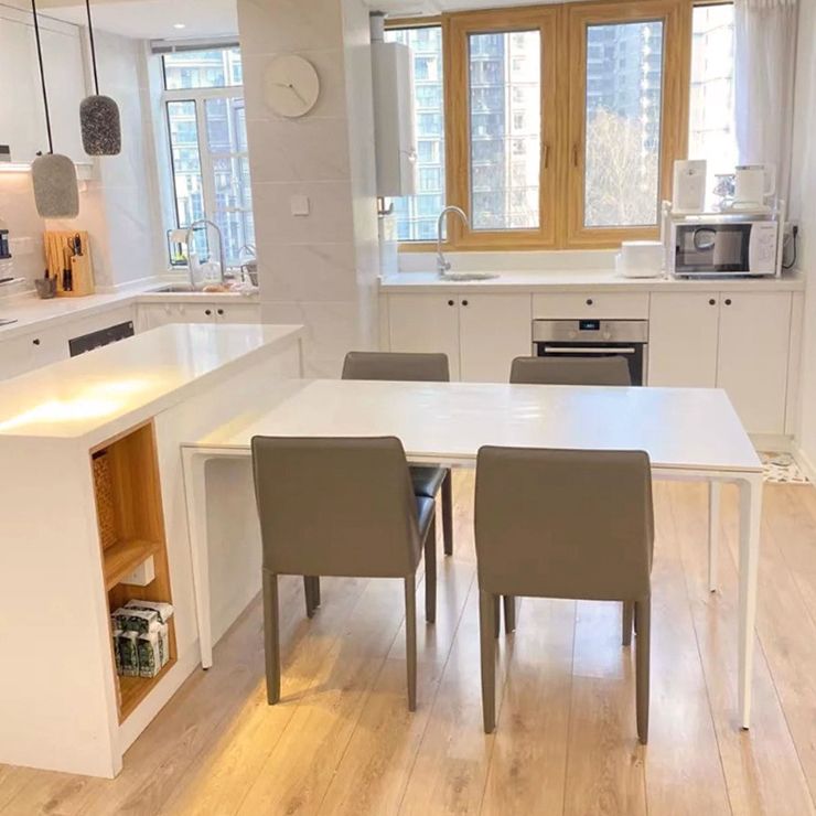 Modern Sintered Stone Top Standard Dining Set White Rectangle Shape Dining Set for Kitchen Clearhalo 'Dining Room Sets' 'Dining Tables & Seating' 'dining_room_set' 'Furniture' 'furniture_dining_room_set' 'Kitchen & Dining Furniture' 'kitchen&dining_furn' 'kitchen' 1200x1200_573a7938-88a2-4055-a4b0-ba90843762c4