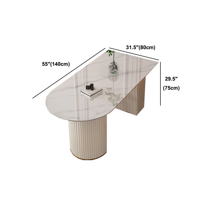 家のための伝統的な豪華なダイニングテーブル焼結石二重台車テーブル