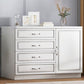 Modern White Accent Chest with Drawers 14.96" Wide Side Cabinet with Door