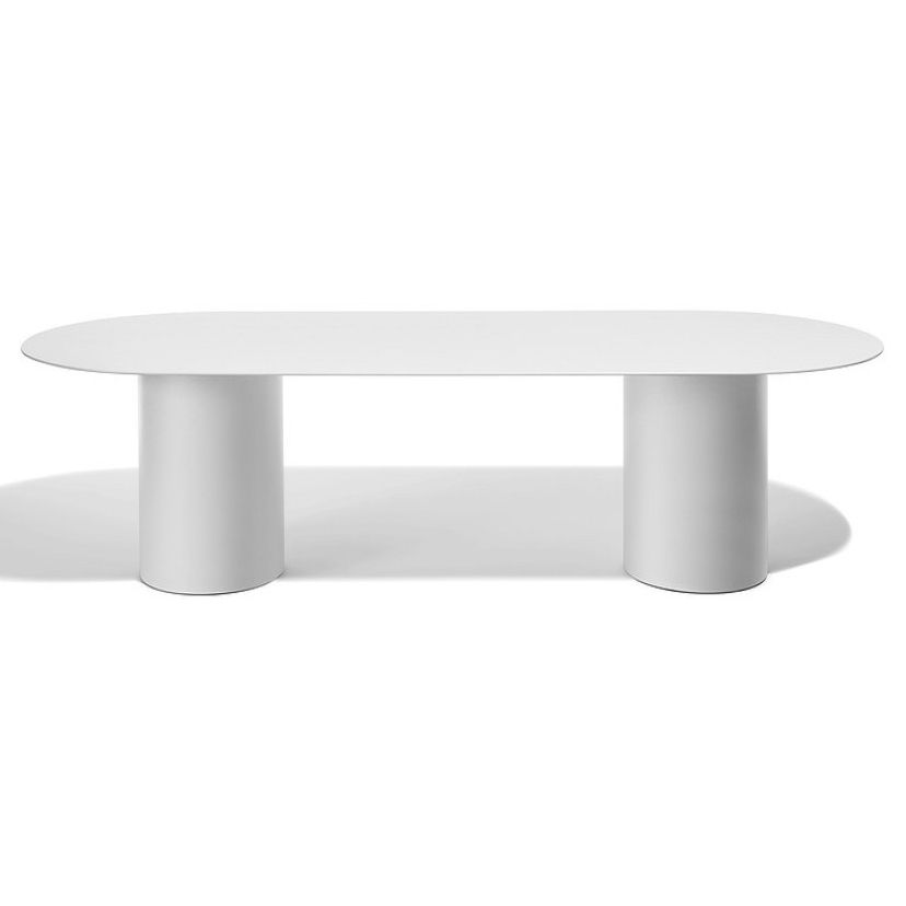 楕円形のライティングデスクソリッドウッドコンテンポラリースタイルミーティングオフィスデスク