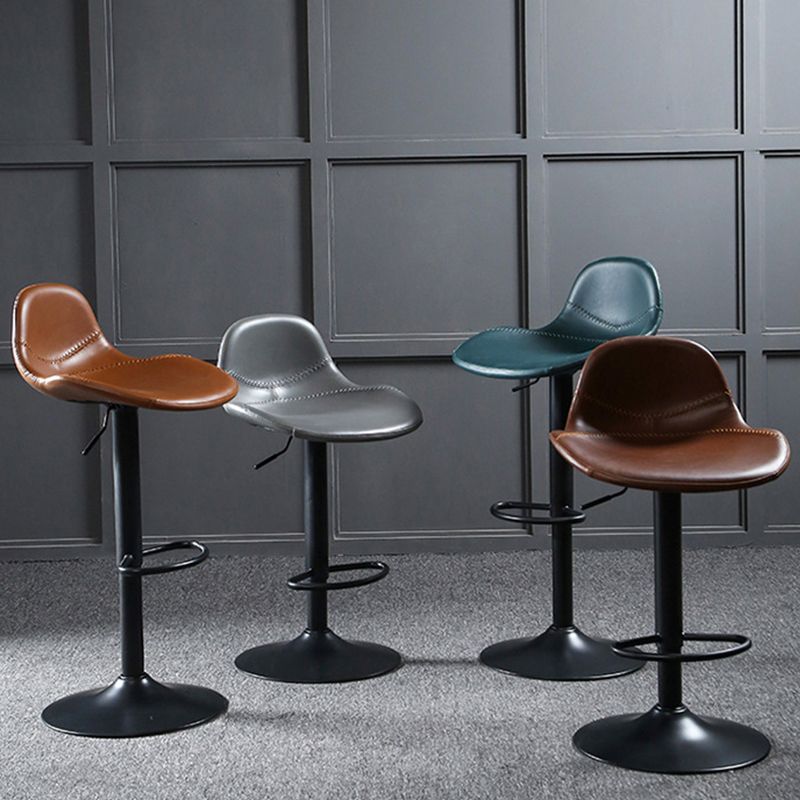 Modern Adjustable Height Barstool Faux Leather Swivel Bar Stools Clearhalo 'Bar Furniture' 'Bar Stools' 'bar_stools' 'furn' 'furn_bar_stools' 'Furniture' 'Kitchen & Dining Furniture' 1200x1200_573c40f0-255a-49c9-bcfb-f64bbeae3ad9
