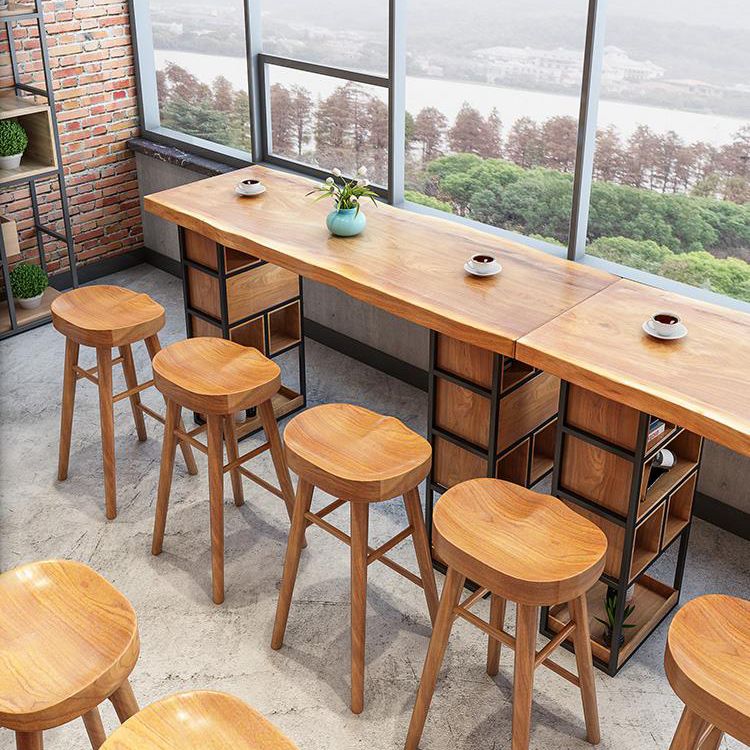 Modern 1/4/9 Pieces Bar Table Set Rectangle Pine Wood Counter Table with High Stools Clearhalo 'Bar Furniture' 'furn' 'furn_home_bar_bar_sets' 'Furniture' 'Home Bars & Bar Sets' 'home_bar_bar_sets' 'Kitchen & Dining Furniture' 1200x1200_573da509-0193-4b57-82e1-b825de01a842