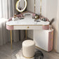 Glam Style Rock Slab Vanity with 3 Drawers White/pink Metal Base Clearhalo 'Bedroom Furniture' 'furn' 'furn_makeup_vanities' 'Furniture' 'Makeup Vanities' 'makeup_vanities' 1200x1200_573edcd6-ed8e-494d-b173-3b724bbc7411