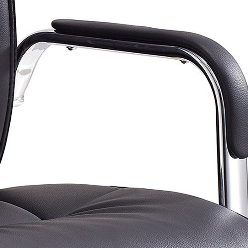 パッド入りのアームレザーオフィスチェア布張りバックデスクチェア