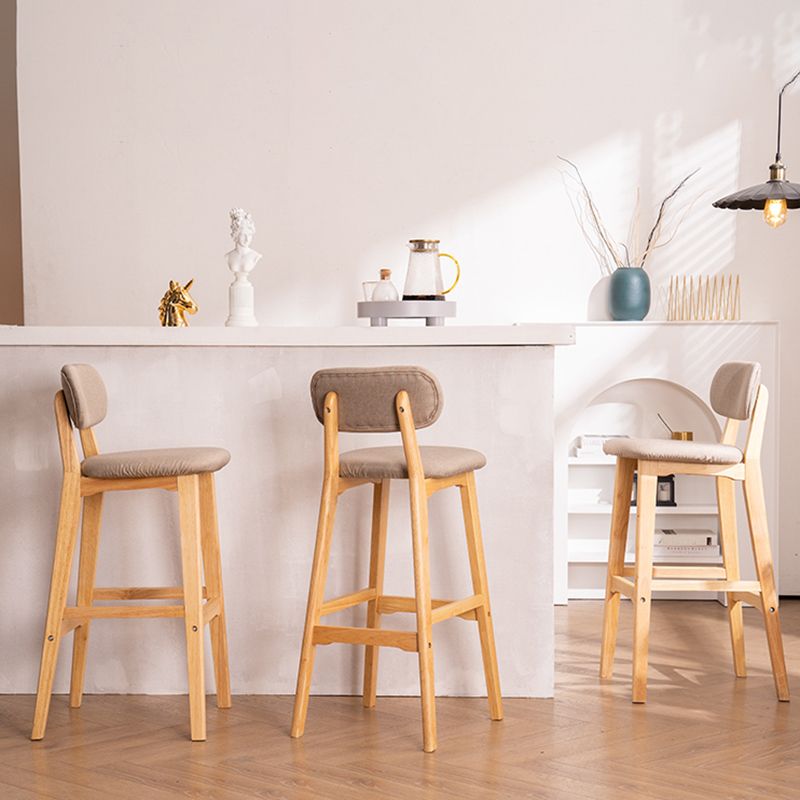Modern Armless Backrest Counter Stool Wood Kitchen Bar Stool with Cushion and Pedal Clearhalo 'Bar Furniture' 'Bar Stools' 'bar_stools' 'furn' 'furn_bar_stools' 'furniture_bar_stools' 'Kitchen & Dining Furniture' 'kitchen&dining_furn' 'kitchen' 'kitchen_furn' Furniture' 1200x1200_57410c40-6c72-4e53-9db1-91d0c82a76ae